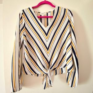 Stripe long sleeve blouse